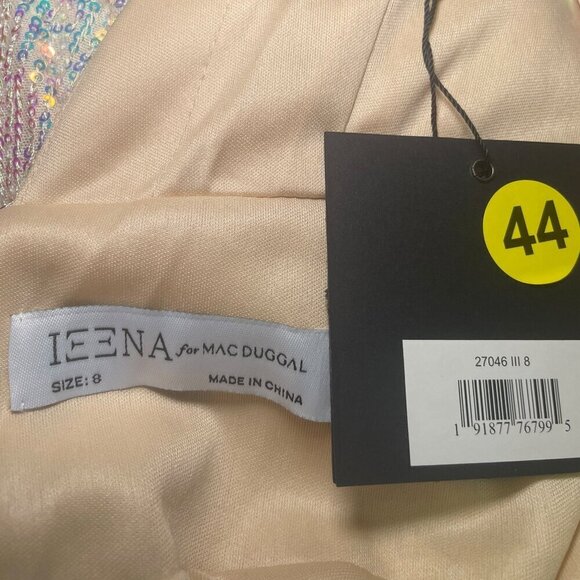 Mac Duggal 27046 Iridescent Sequin Tiered Slit Gown Size 8 - Picture 7 of 7